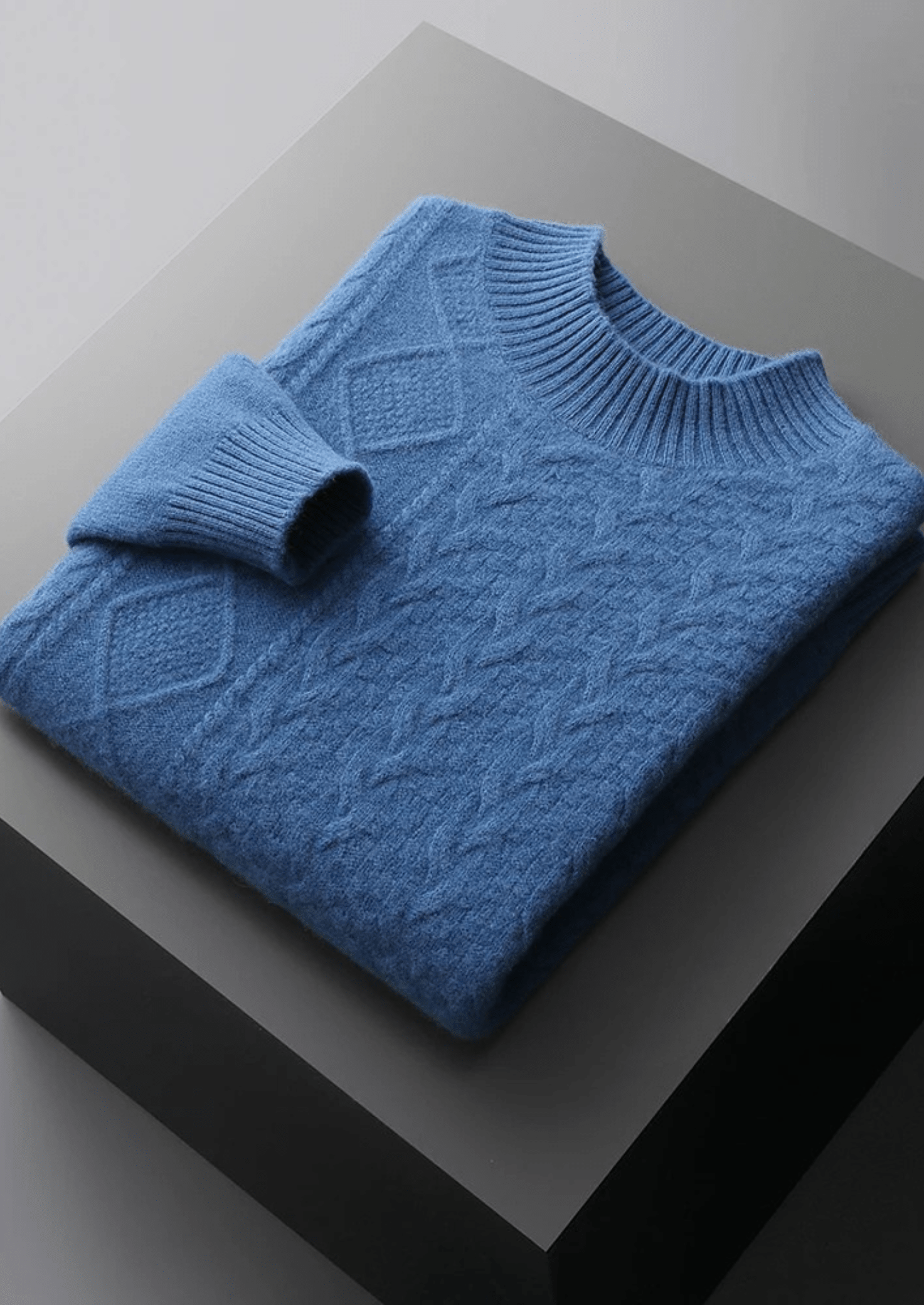 PURE EXTRA - FINE MERINO WOOL JACQUARD MOCKNECK - LORMIER - 