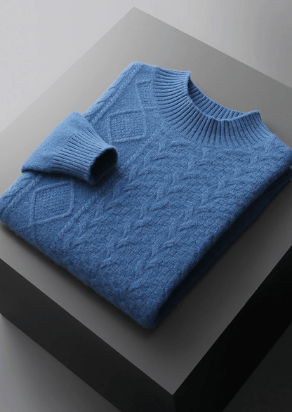 PURE EXTRA - FINE MERINO WOOL JACQUARD MOCKNECK - LORMIER - 