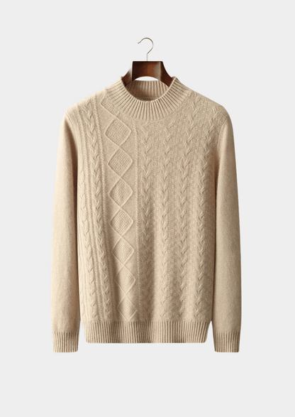 PURE EXTRA - FINE MERINO WOOL JACQUARD MOCKNECK - LORMIER - 