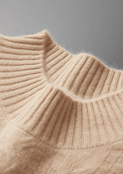 PURE EXTRA - FINE MERINO WOOL JACQUARD MOCKNECK - LORMIER - 