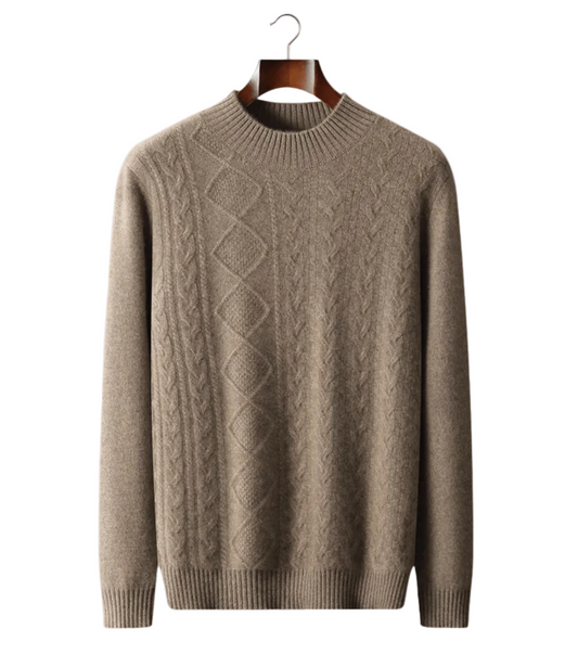 PURE EXTRA - FINE MERINO WOOL JACQUARD MOCKNECK - LORMIER - 