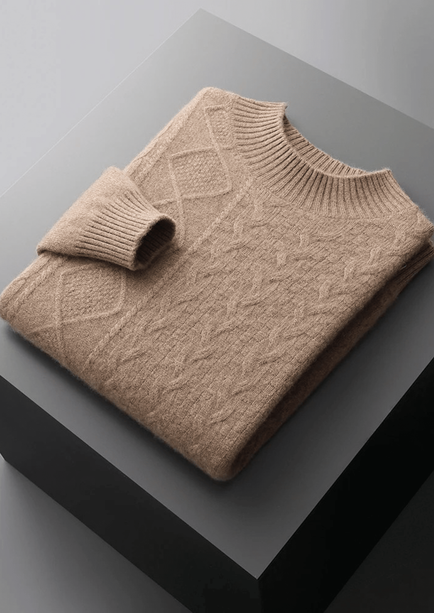PURE EXTRA - FINE MERINO WOOL JACQUARD MOCKNECK - LORMIER - 
