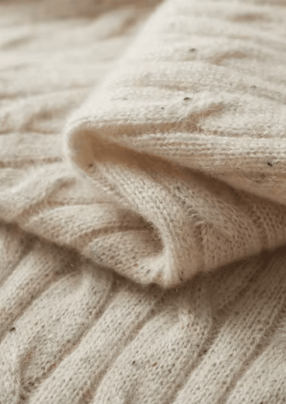 PURE EXTRA - FINE MERINO WOOL NEPPED CABLE CREWNECK - LORMIER - 