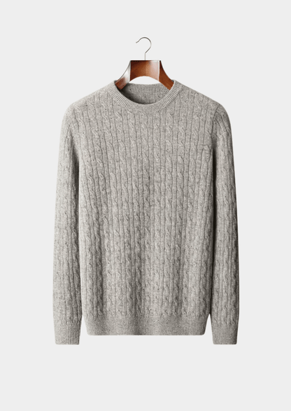 PURE EXTRA - FINE MERINO WOOL NEPPED CABLE CREWNECK - LORMIER - 