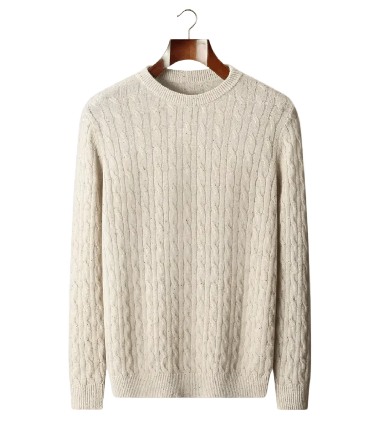 PURE EXTRA - FINE MERINO WOOL NEPPED CABLE CREWNECK - LORMIER - 