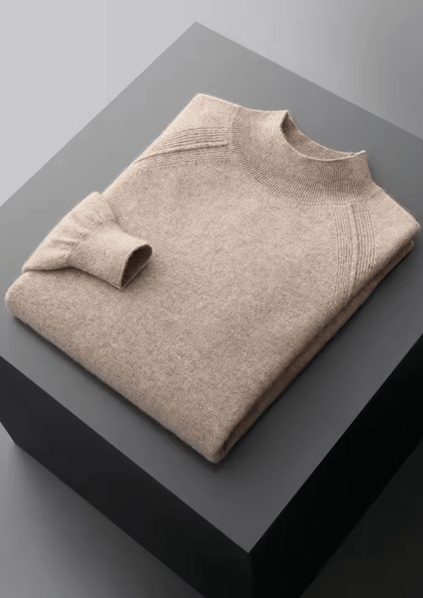 PURE EXTRA - FINE MERINO WOOL RAGLAN MOCKNECK - LORMIER - 