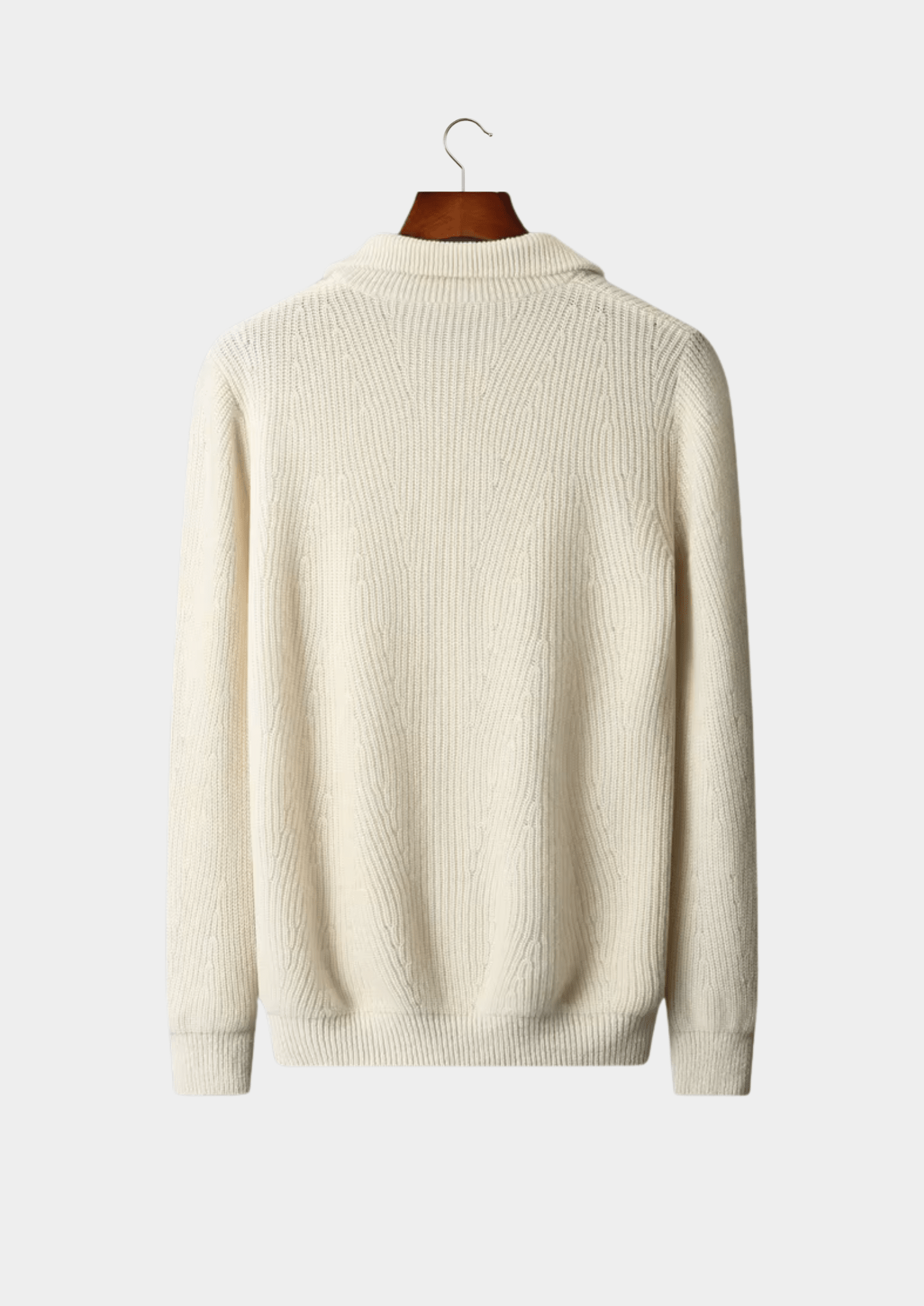 PURE EXTRA - FINE MERINO WOOL RIBBED HALF - ZIP - LORMIER - 