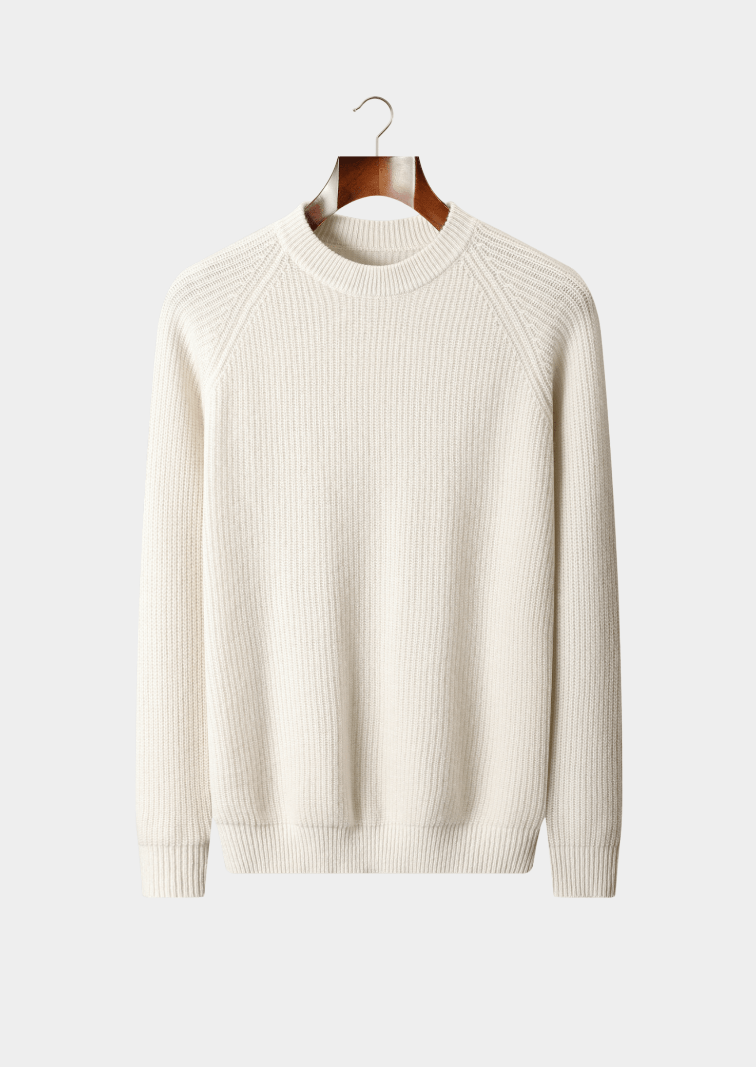 PURE EXTRA - FINE MERINO WOOL RIBBED RAGLAN CREWNECK - LORMIER - 