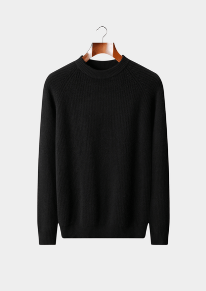 PURE EXTRA - FINE MERINO WOOL RIBBED RAGLAN CREWNECK - LORMIER - 