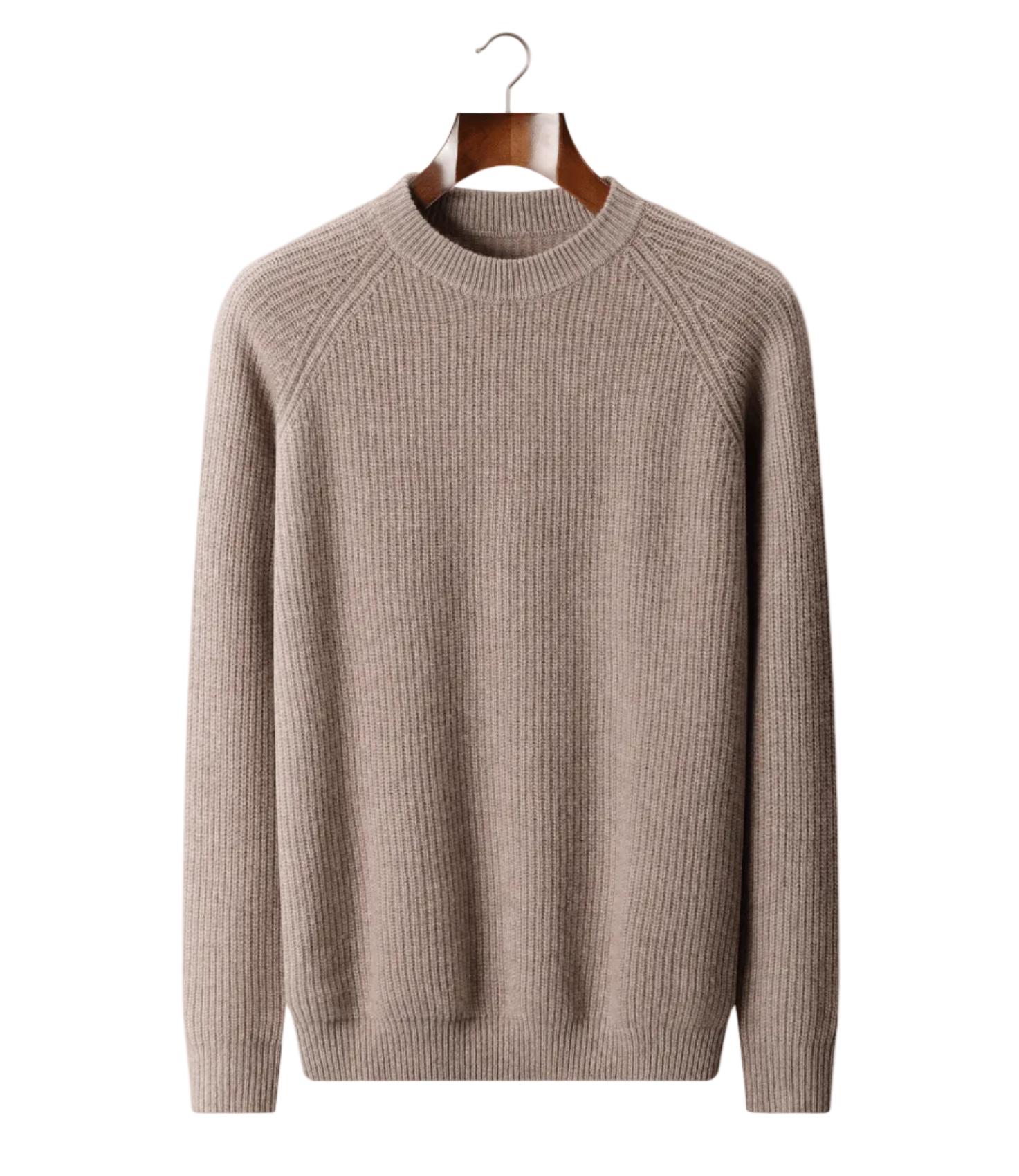PURE EXTRA - FINE MERINO WOOL RIBBED RAGLAN CREWNECK - LORMIER - 