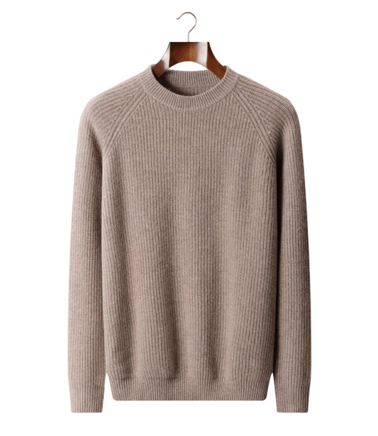 PURE EXTRA - FINE MERINO WOOL RIBBED RAGLAN CREWNECK - LORMIER - 