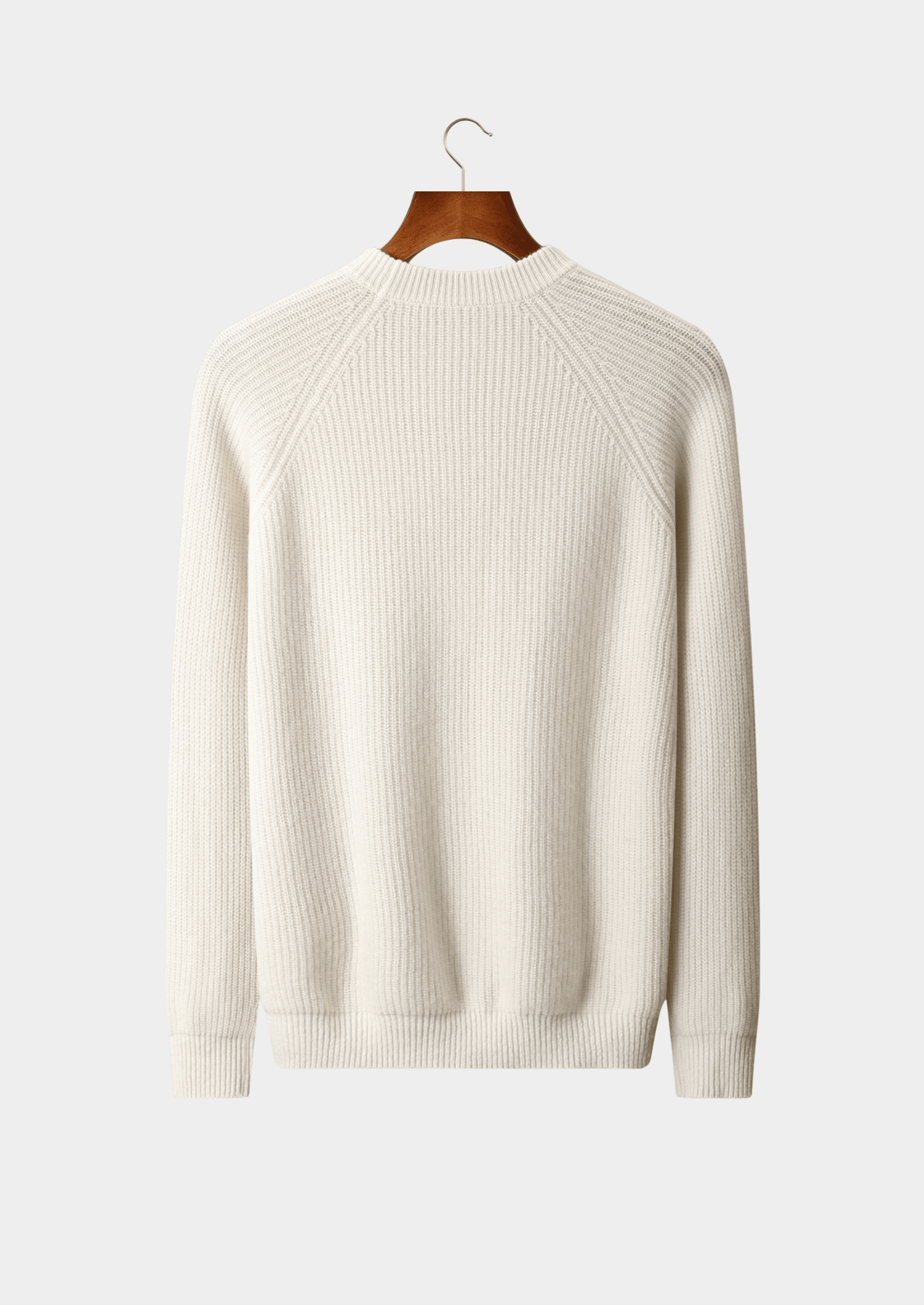 PURE EXTRA - FINE MERINO WOOL RIBBED RAGLAN CREWNECK - LORMIER - 