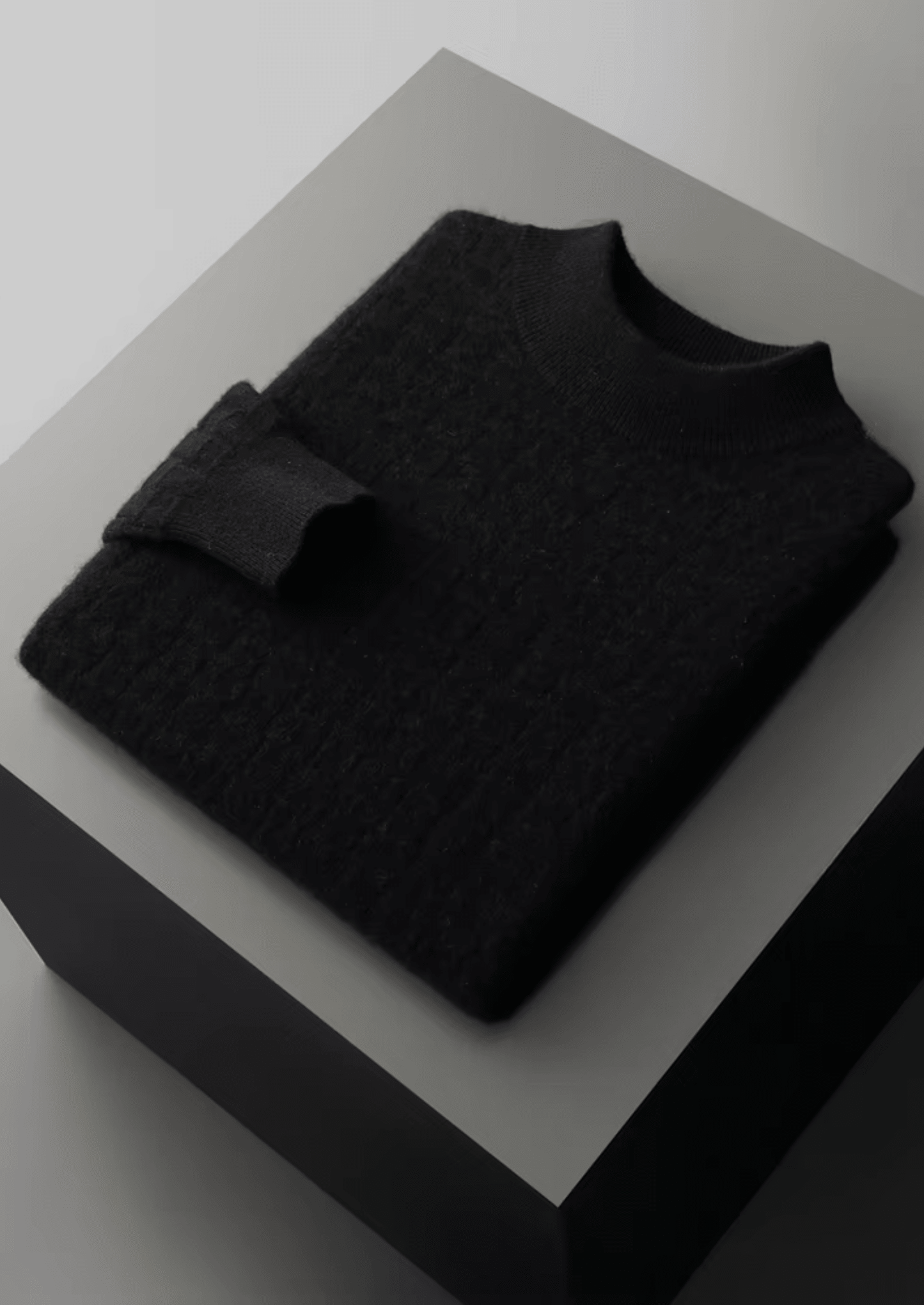 PURE EXTRA - FINE MERINO WOOL TEXTURED MOCKNECK - LORMIER - 