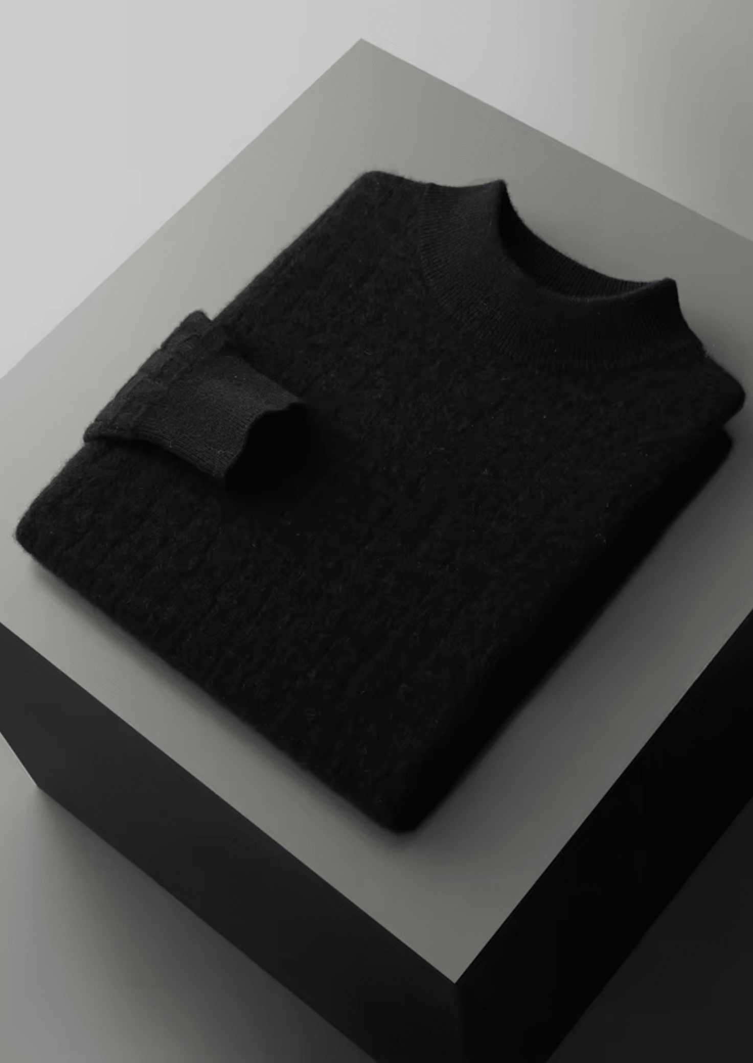 PURE EXTRA - FINE MERINO WOOL TEXTURED MOCKNECK - LORMIER - 