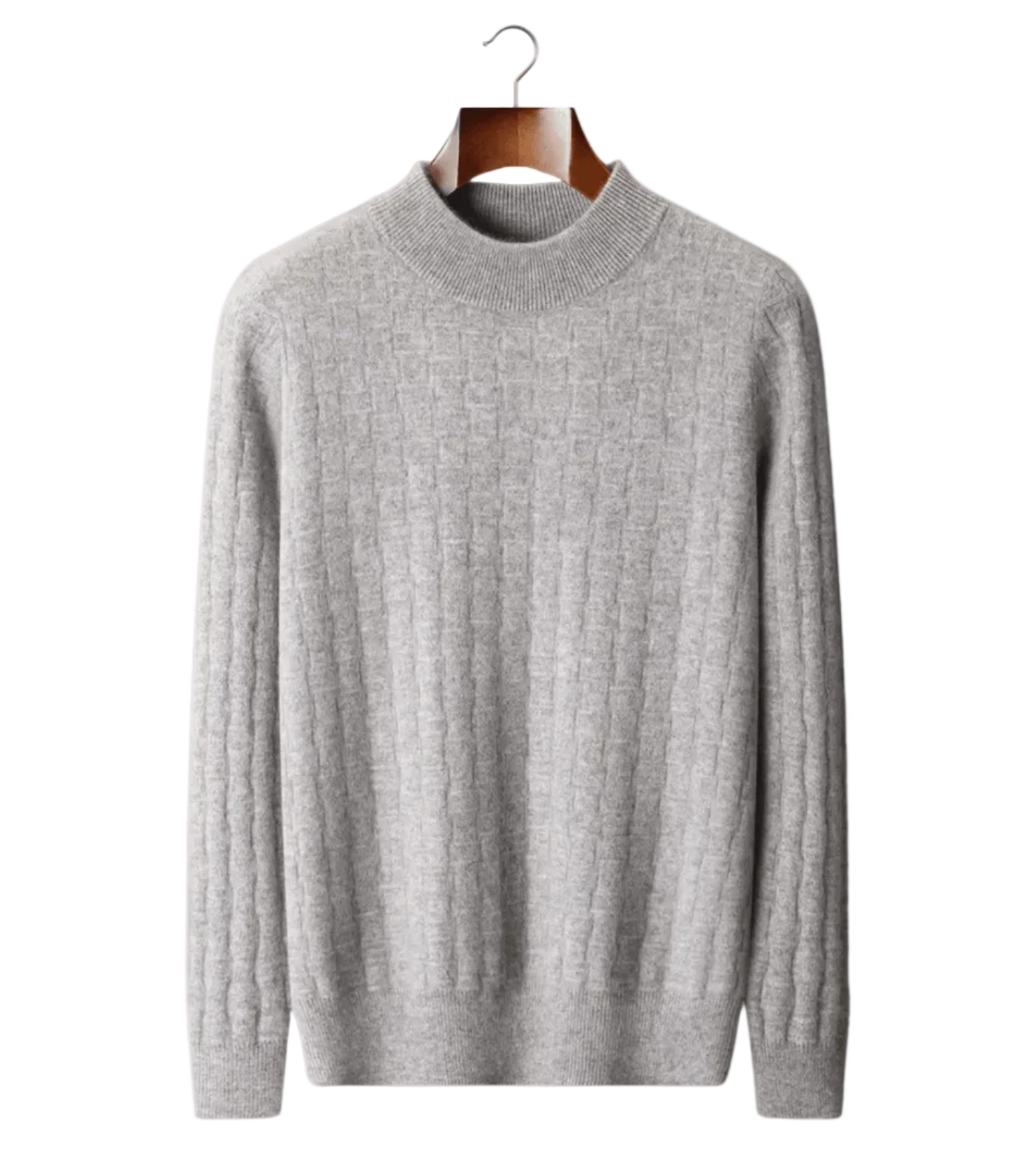 PURE EXTRA - FINE MERINO WOOL TEXTURED MOCKNECK - LORMIER - 