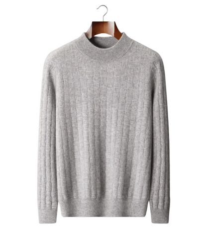 PURE EXTRA - FINE MERINO WOOL TEXTURED MOCKNECK - LORMIER - 