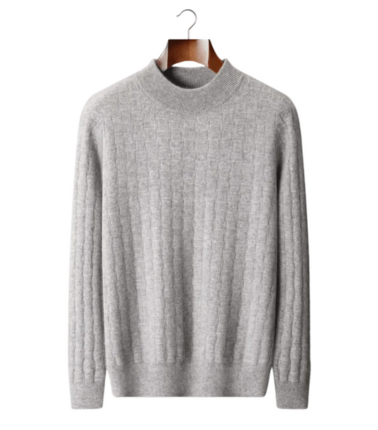 PURE EXTRA - FINE MERINO WOOL TEXTURED MOCKNECK - LORMIER - 