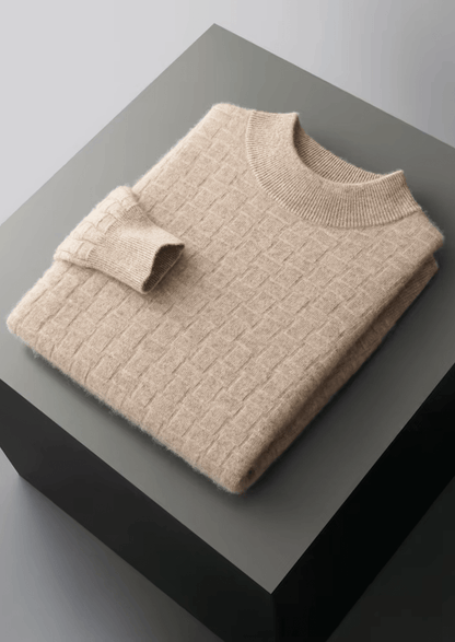 PURE EXTRA - FINE MERINO WOOL TEXTURED MOCKNECK - LORMIER - 