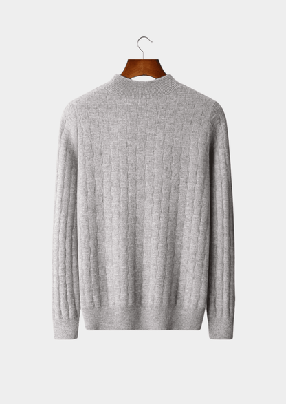 PURE EXTRA - FINE MERINO WOOL TEXTURED MOCKNECK - LORMIER - 