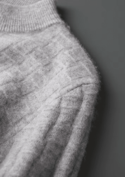 PURE EXTRA - FINE MERINO WOOL TEXTURED MOCKNECK - LORMIER - 