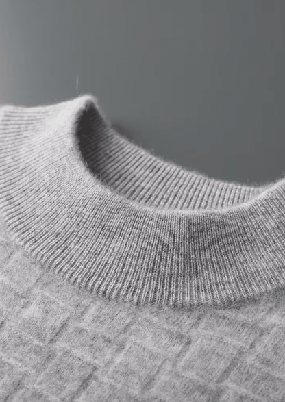 PURE EXTRA - FINE MERINO WOOL TEXTURED MOCKNECK - LORMIER - 