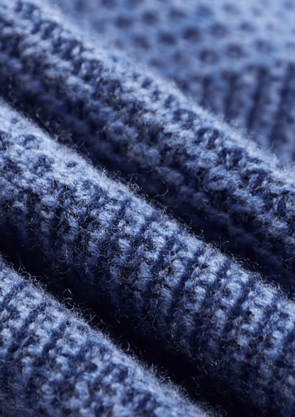 PURE EXTRA - FINE MERINO WOOL TWO TONE PATTERNED MOCKNECK - LORMIER - 