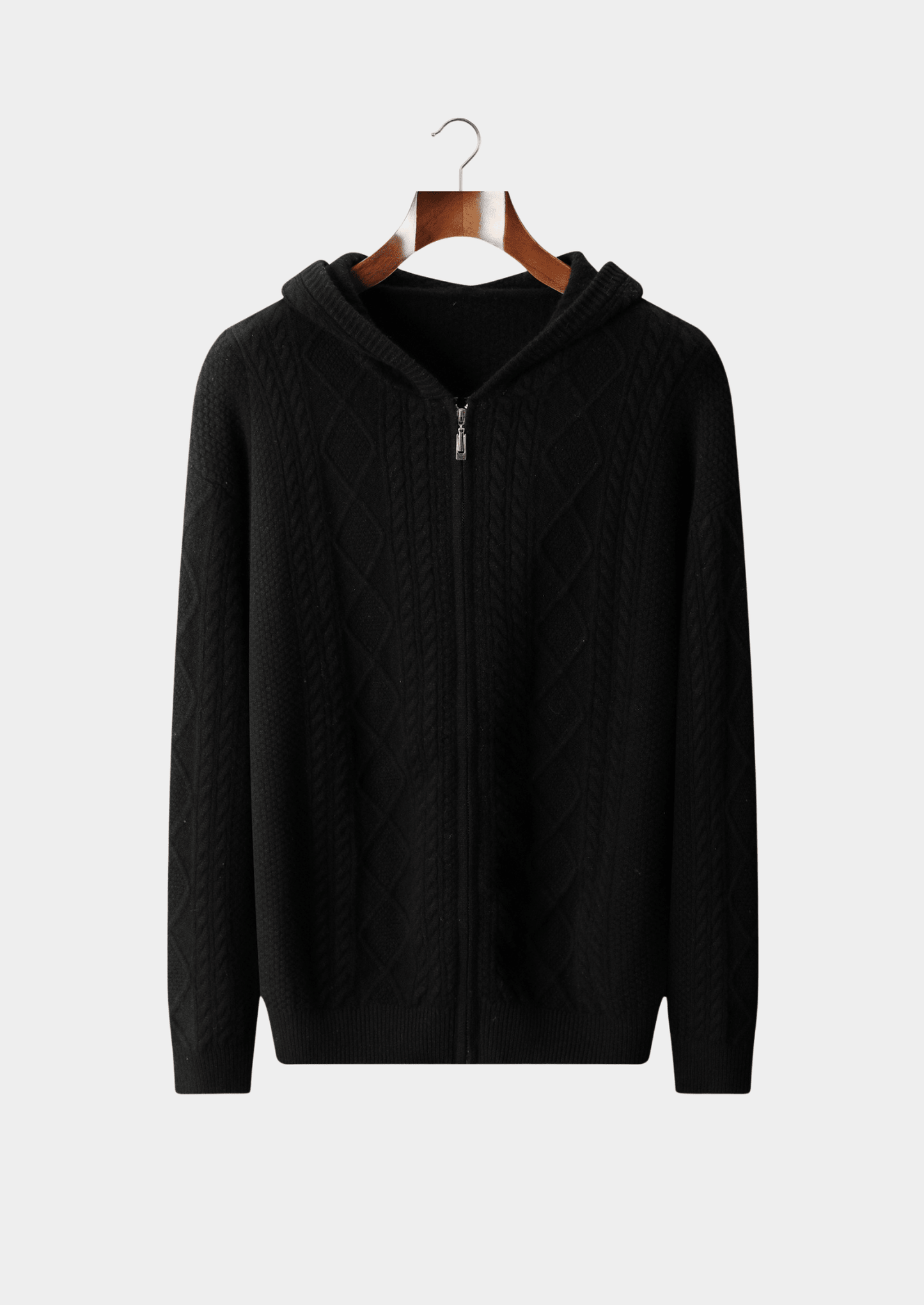 PURE EXTRA - FINE MERINO WOOL WINTERTIME ZIPPER HOODIE - LORMIER - 