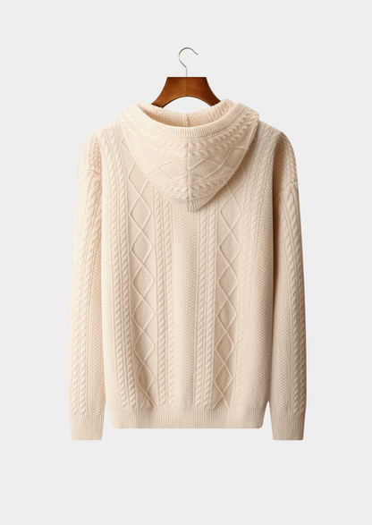 PURE EXTRA - FINE MERINO WOOL WINTERTIME ZIPPER HOODIE - LORMIER - 