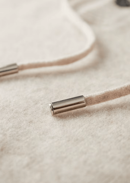 PURE MERINO WOOL BUTTON HOODIE - LORMIER - 