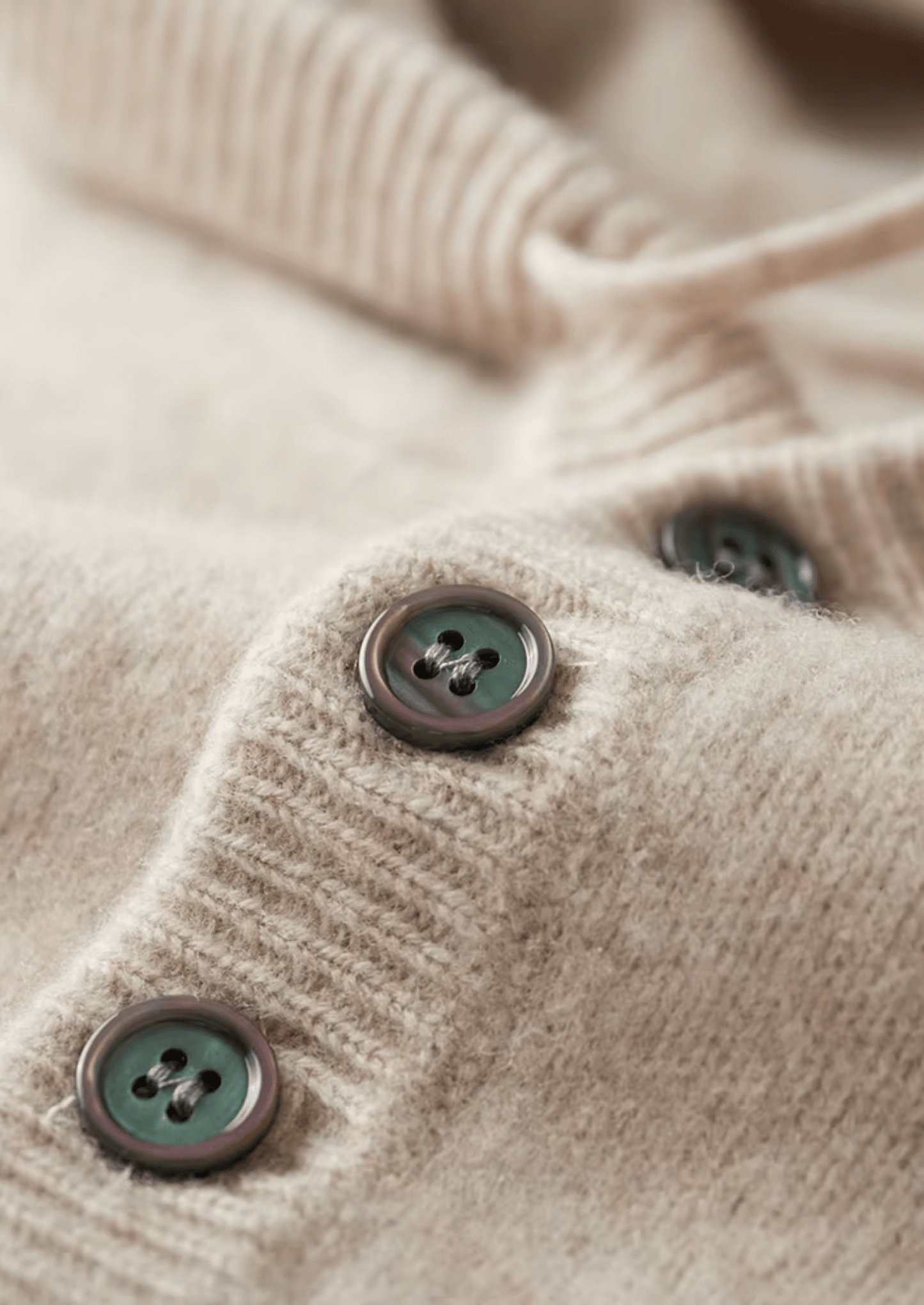 PURE MERINO WOOL BUTTON HOODIE - LORMIER - 