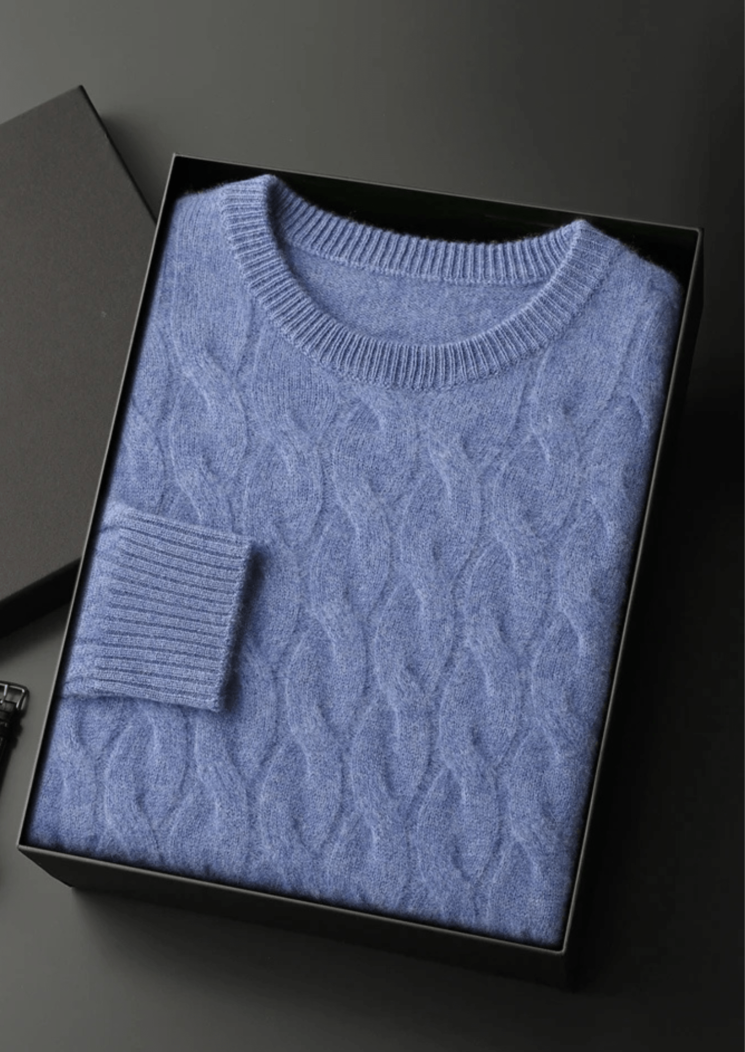 PURE MERINO WOOL CABLE CREWNECK - LORMIER - 