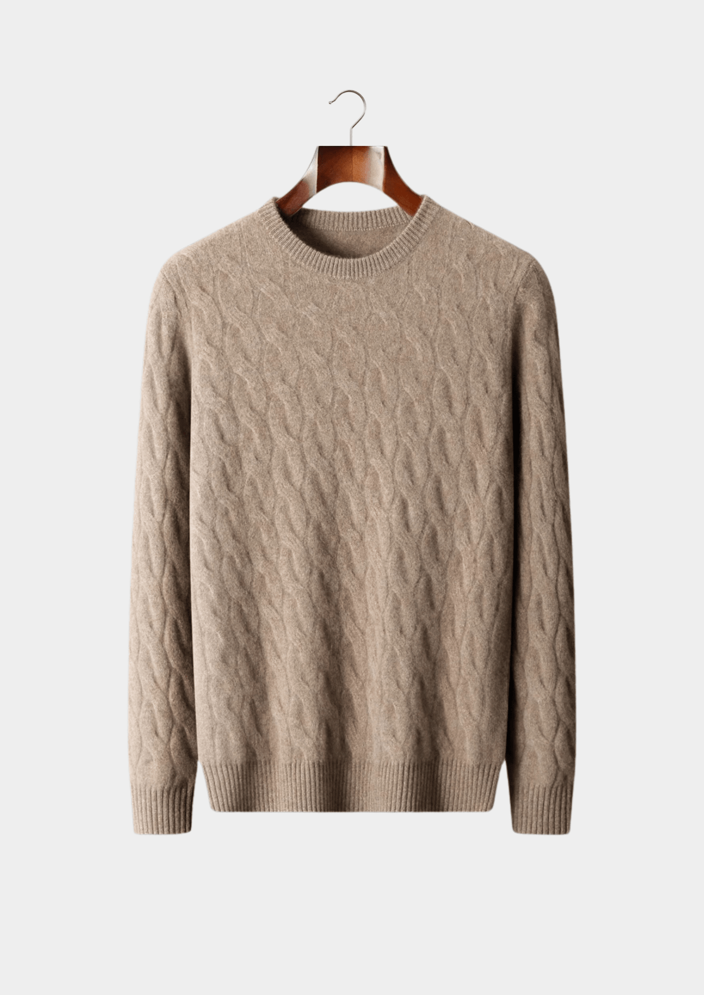 PURE MERINO WOOL CABLE CREWNECK - LORMIER - 