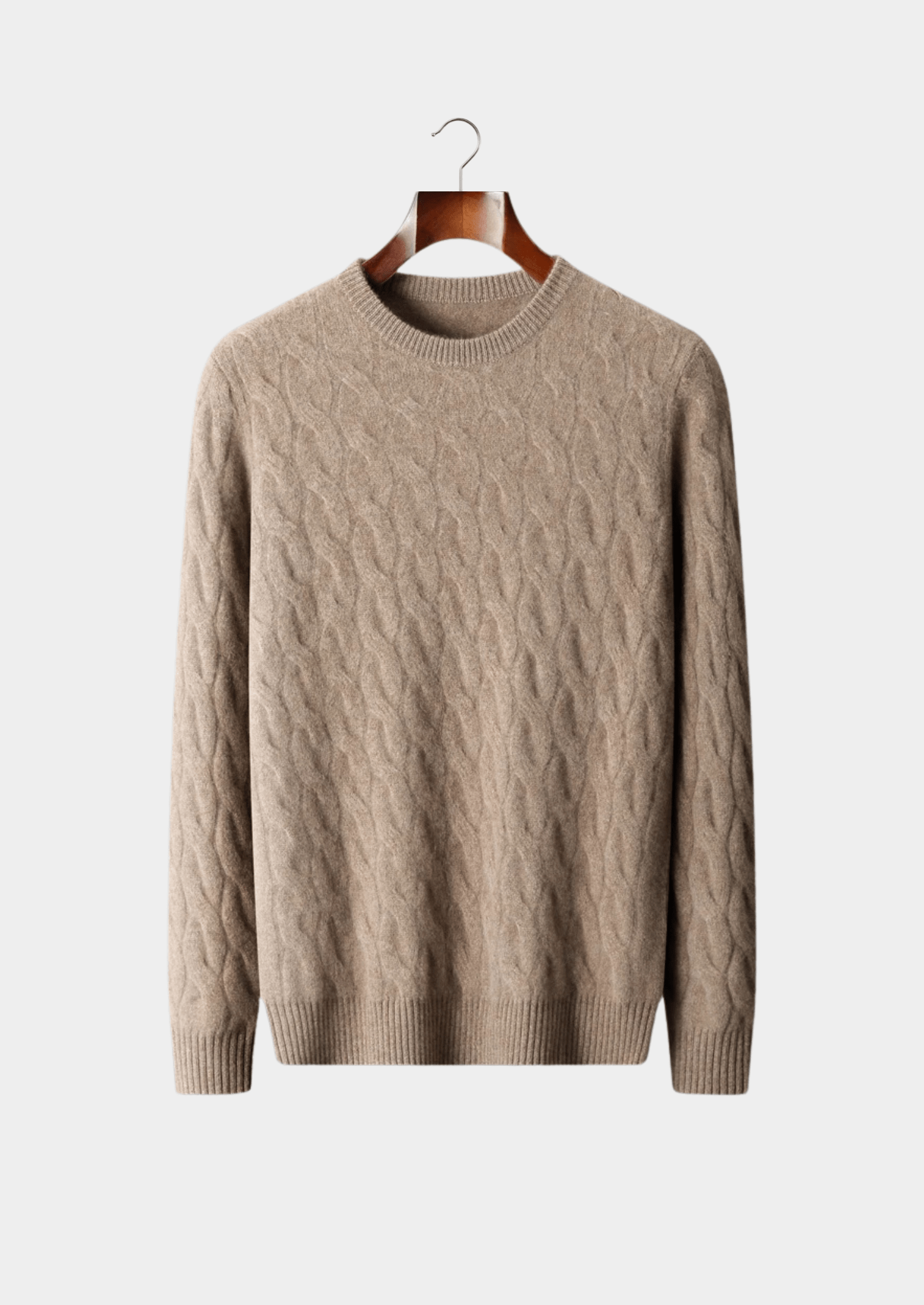 PURE MERINO WOOL CABLE CREWNECK - LORMIER - 