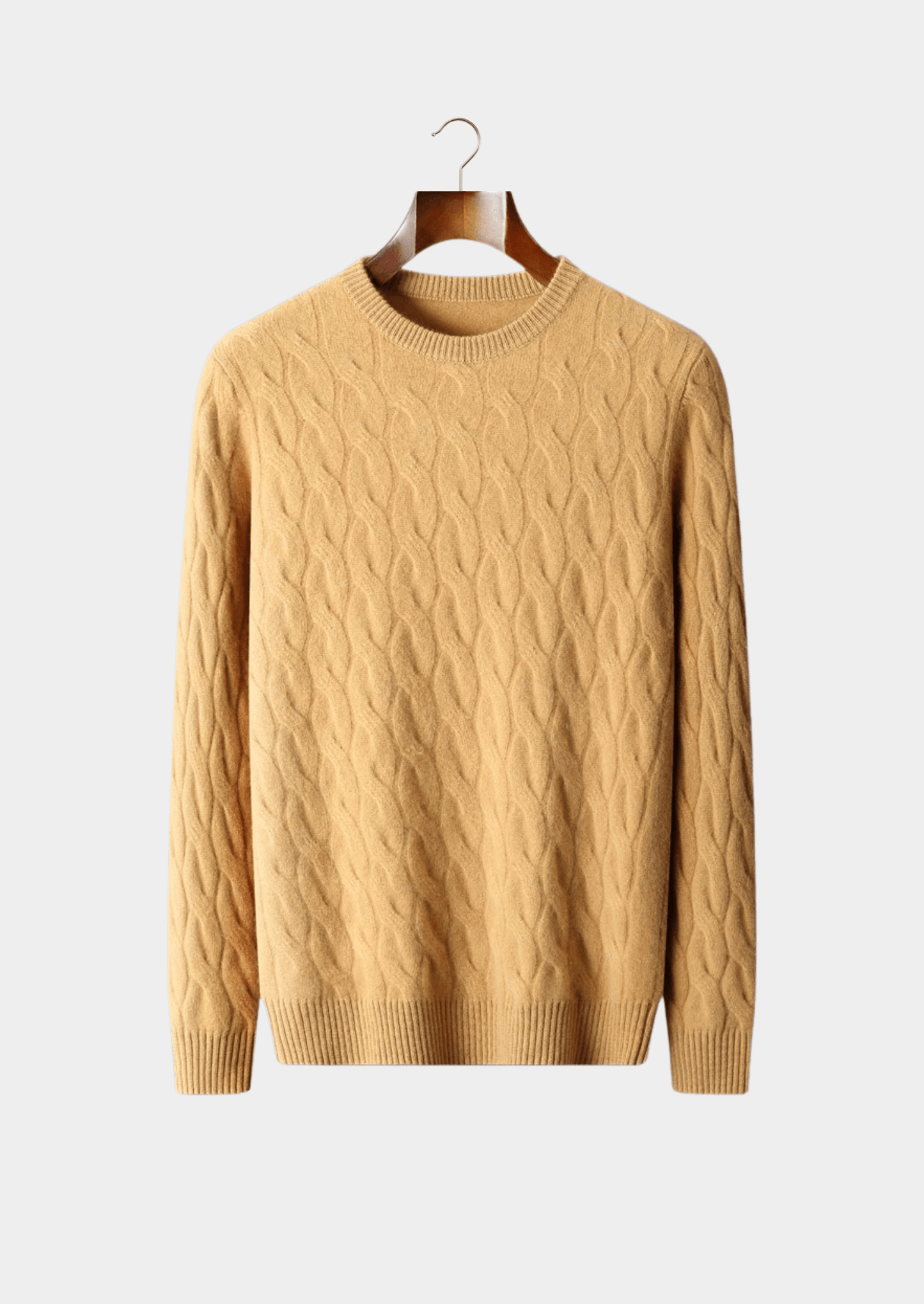 PURE MERINO WOOL CABLE CREWNECK - LORMIER - 
