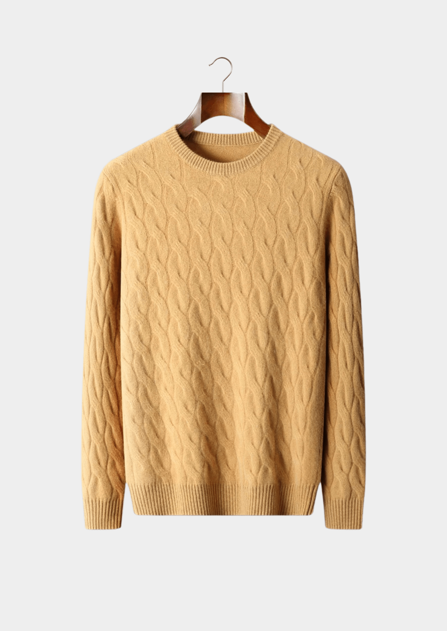 PURE MERINO WOOL CABLE CREWNECK - LORMIER - 