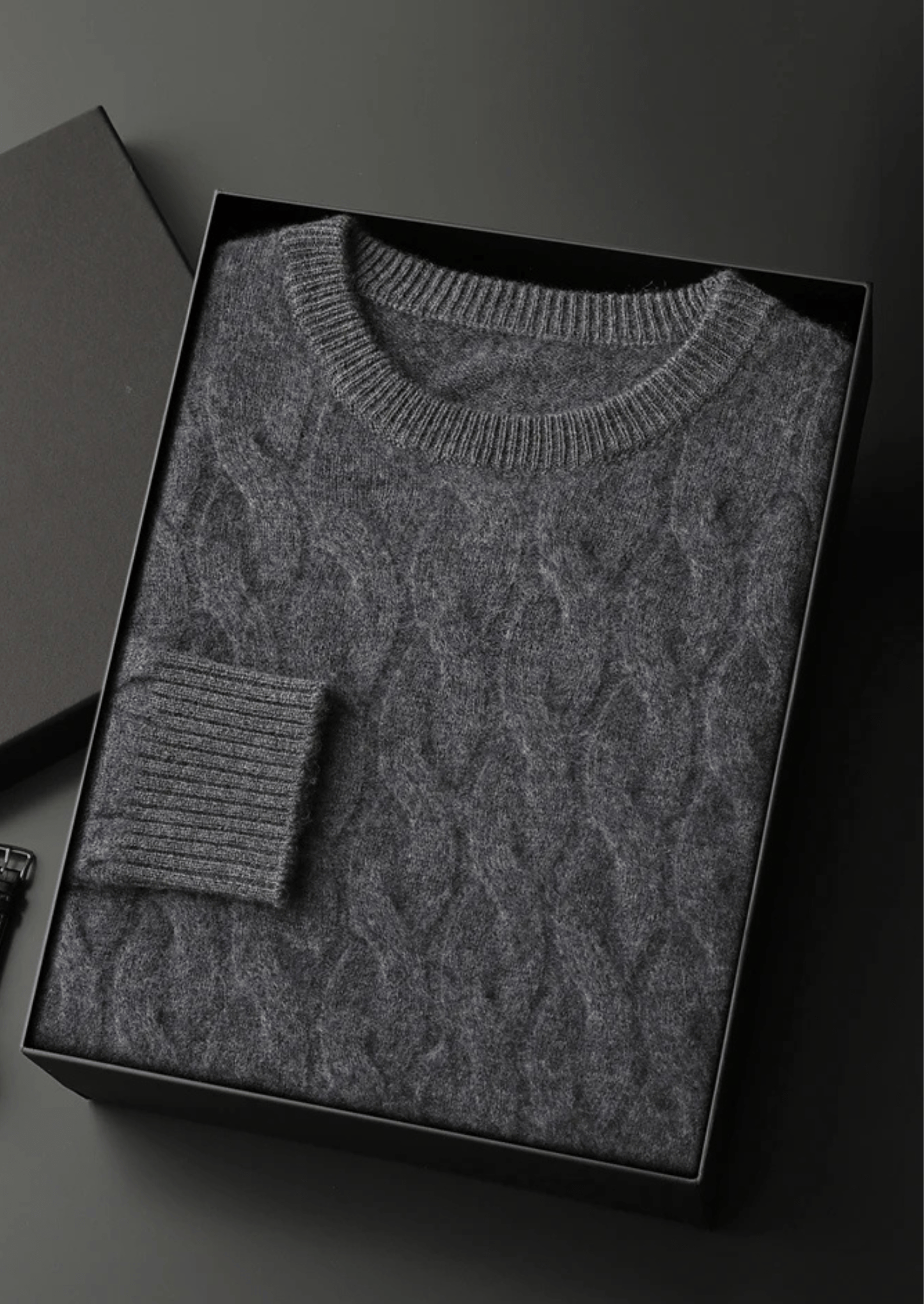 PURE MERINO WOOL CABLE CREWNECK - LORMIER - 