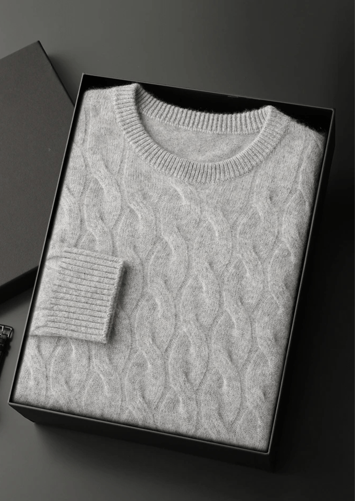 PURE MERINO WOOL CABLE CREWNECK - LORMIER - 