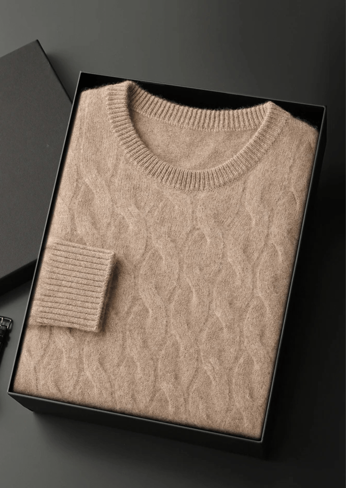 PURE MERINO WOOL CABLE CREWNECK - LORMIER - 