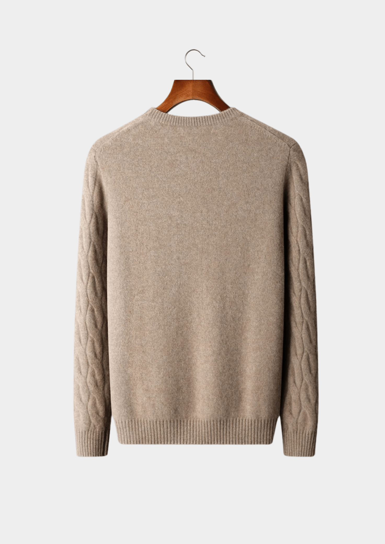 PURE MERINO WOOL CABLE CREWNECK - LORMIER - 