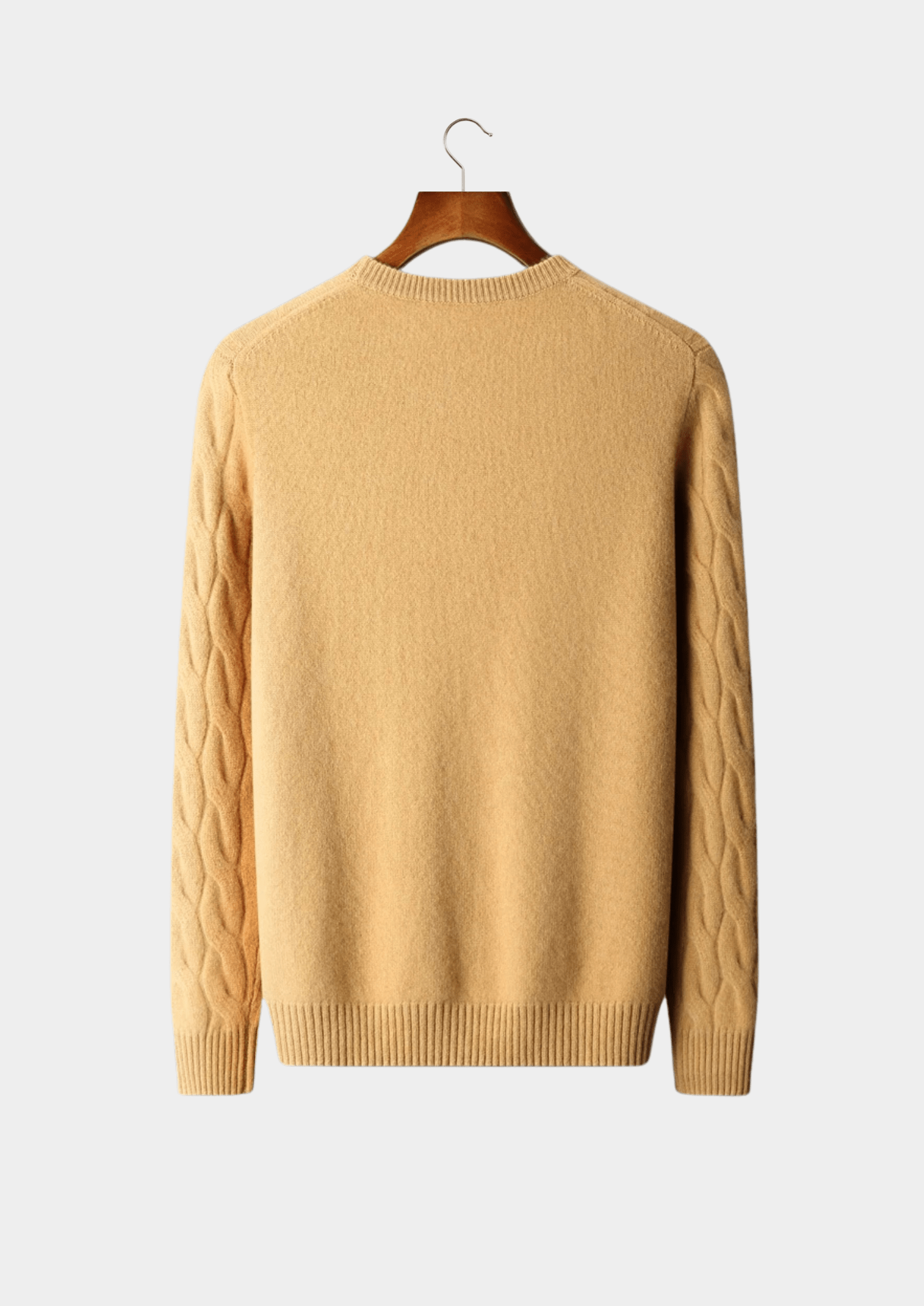 PURE MERINO WOOL CABLE CREWNECK - LORMIER - 