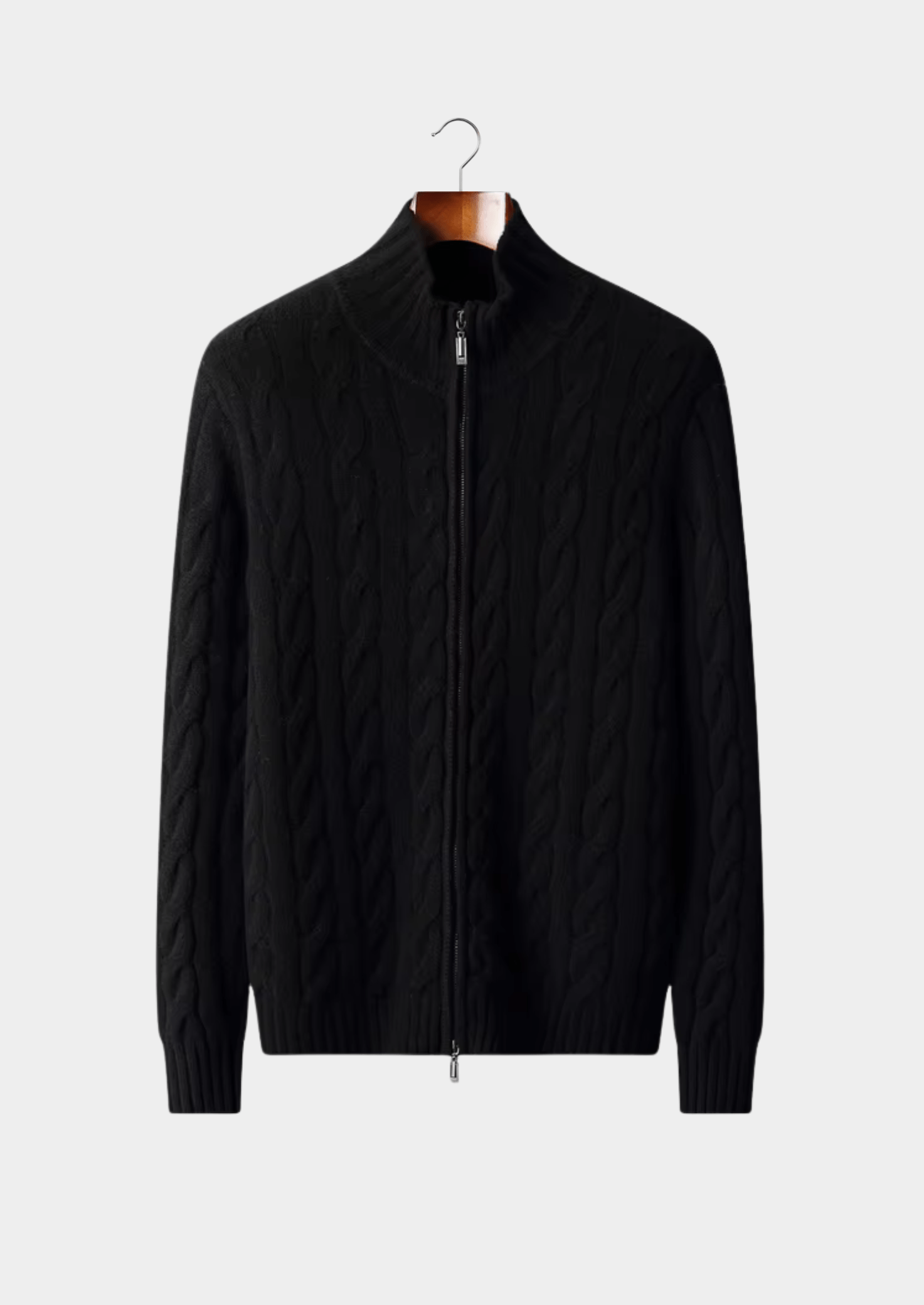 PURE MERINO WOOL DUAL - ZIP CABLE CARDIGAN - LORMIER - 