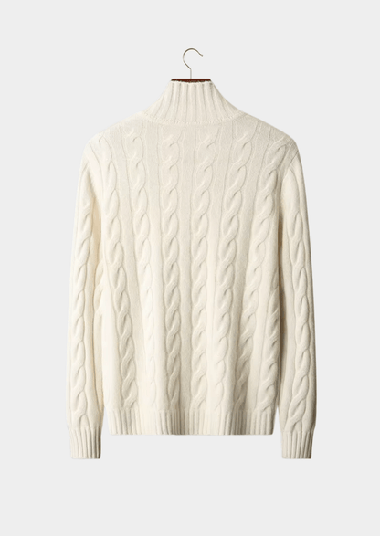 PURE MERINO WOOL DUAL - ZIP CABLE CARDIGAN - LORMIER - 