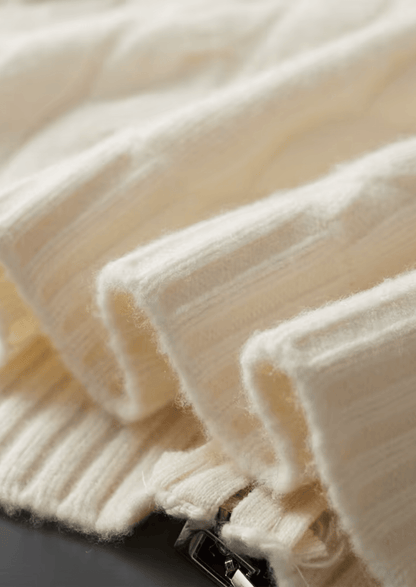 PURE MERINO WOOL DUAL - ZIP CABLE CARDIGAN - LORMIER - 