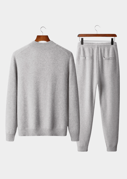 PURE MERINO WOOL LIGHT GRAY SET - LORMIER - 