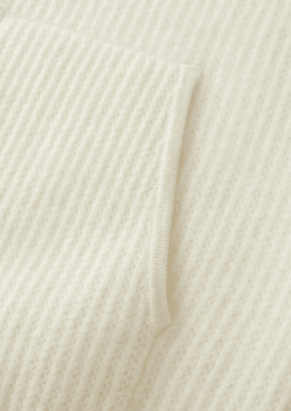 PURE MERINO WOOL RIBBED ZIPPER HOODIE - LORMIER - 