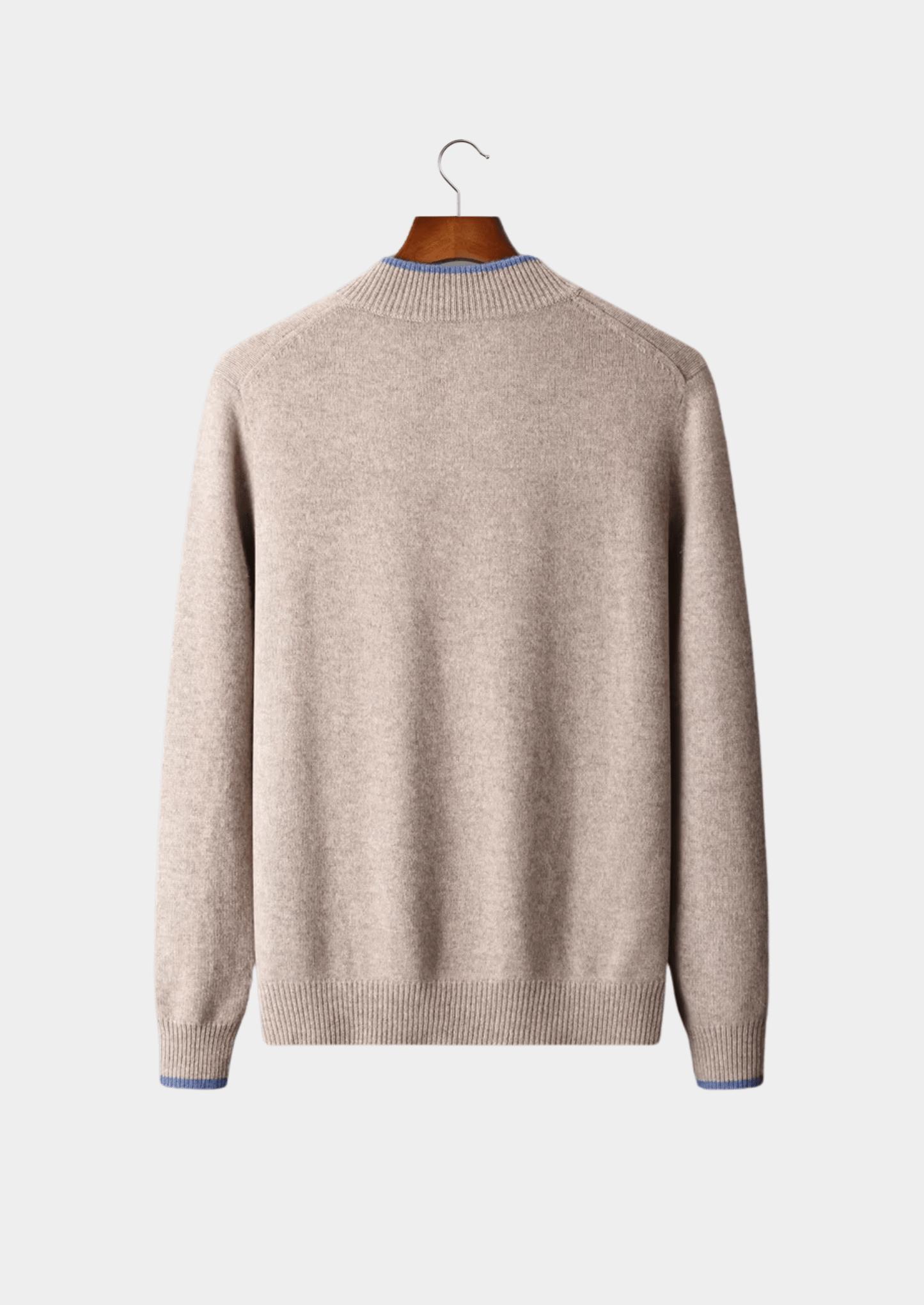 PURE MERINO WOOL TWO - TONE ZIP CARDIGAN - LORMIER - 