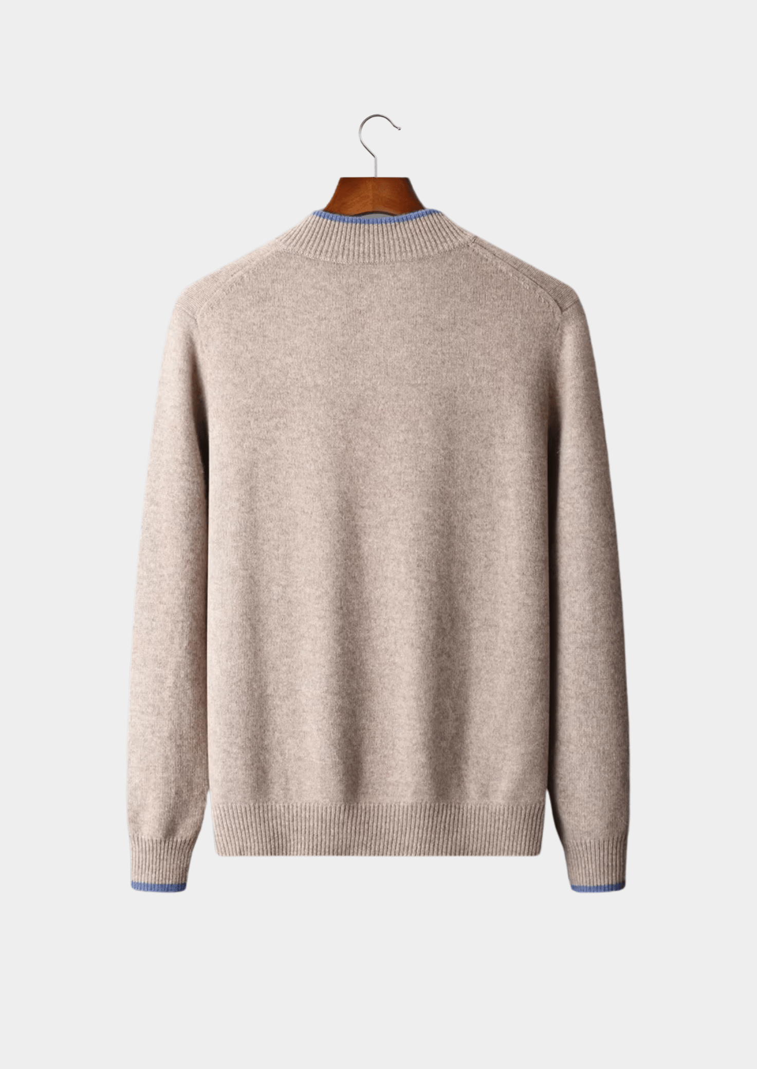 PURE MERINO WOOL TWO - TONE ZIP CARDIGAN - LORMIER - 