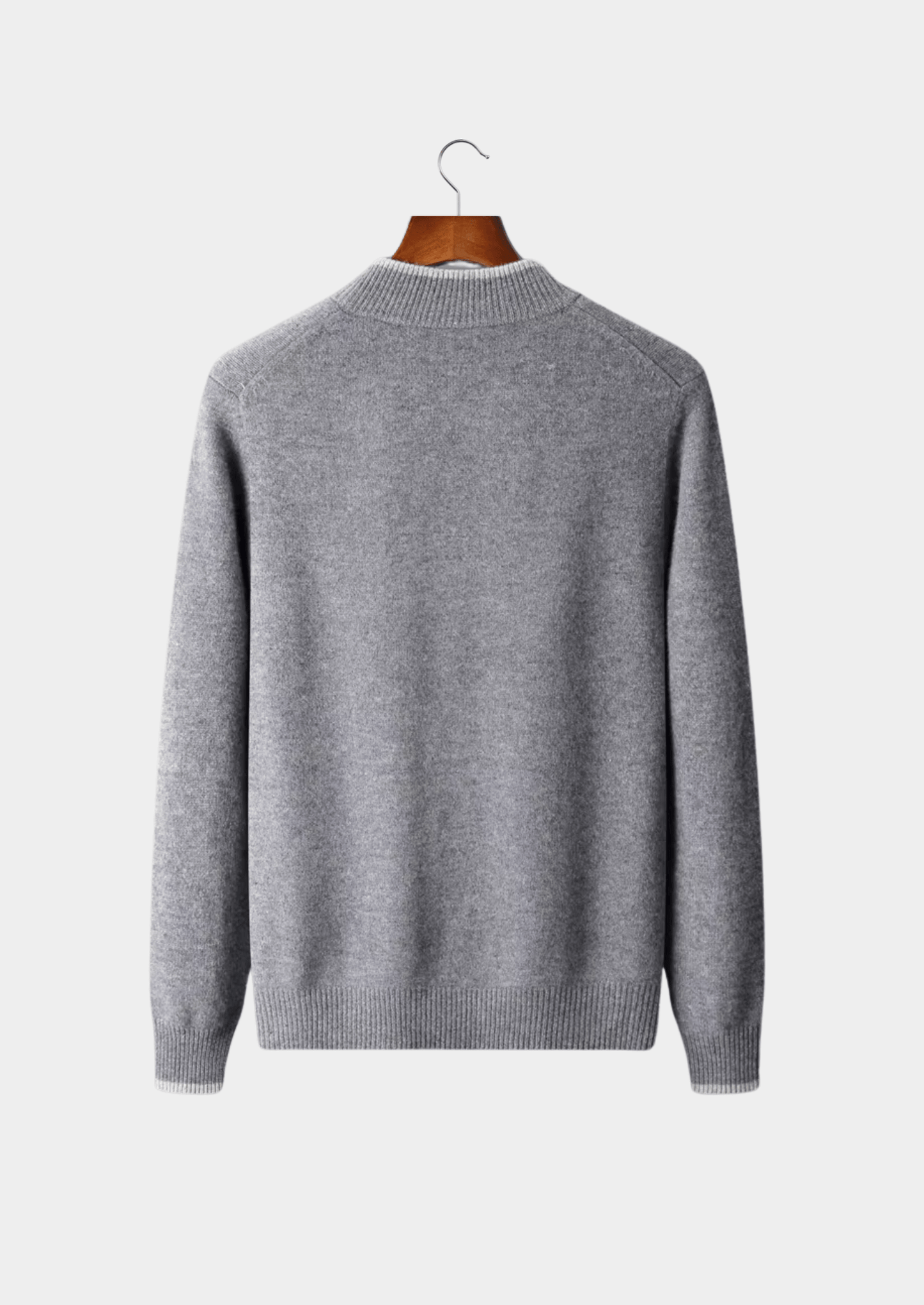 PURE MERINO WOOL TWO - TONE ZIP CARDIGAN - LORMIER - 