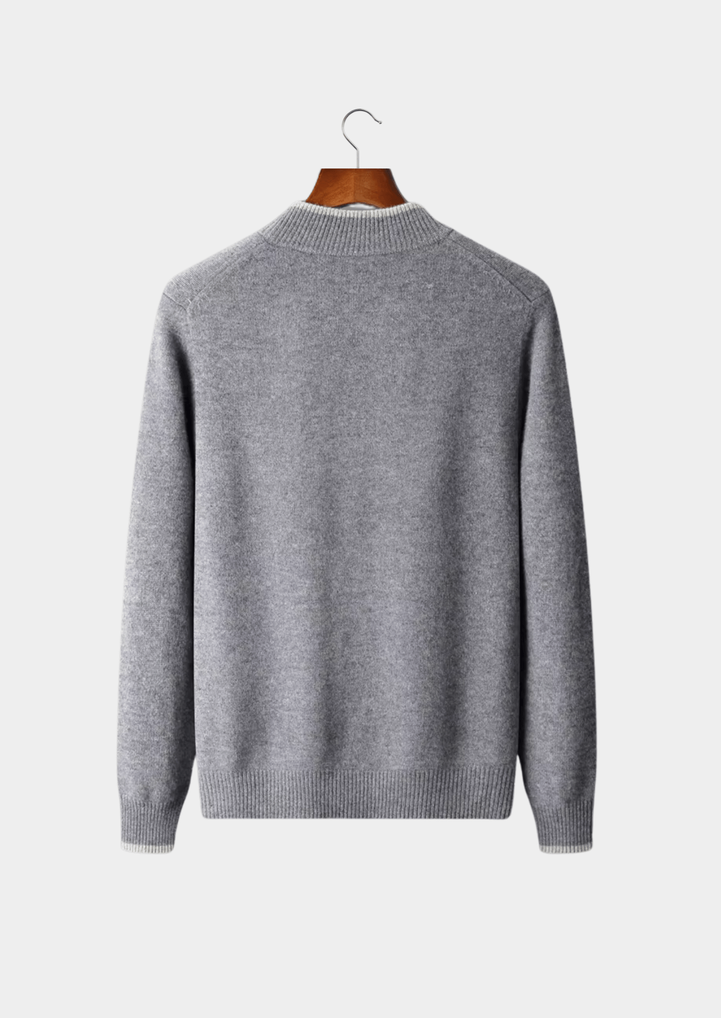 PURE MERINO WOOL TWO - TONE ZIP CARDIGAN - LORMIER - 