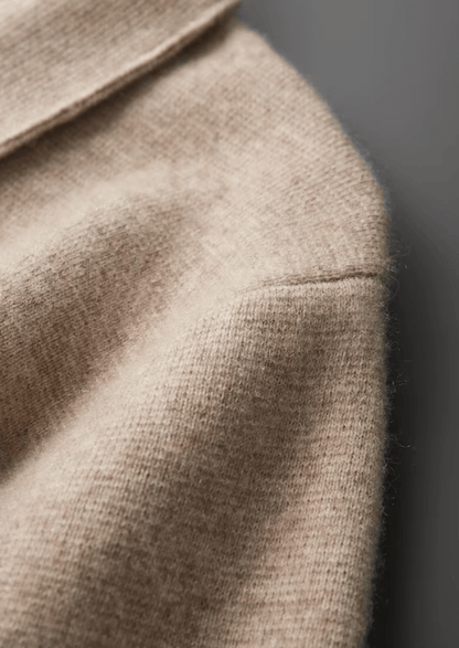 PURE MERINO WOOL ZIP POLO CARDIGAN - LORMIER - 